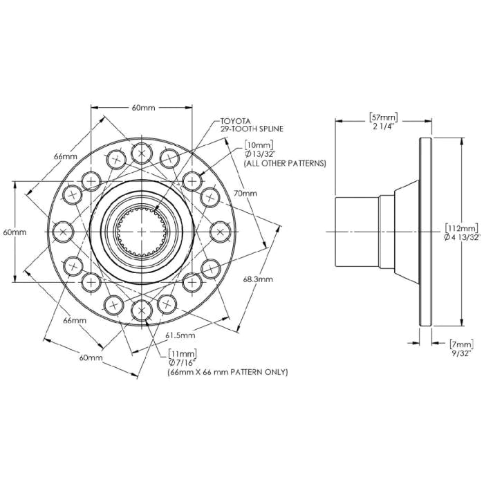 Trail-Creeper 29-Spline Ring & Pinion Gears with 29-Spline Flange Kit 4cyl