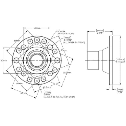 Trail-Creeper 29-Spline Ring & Pinion Gears with 29-Spline Flange Kit 4cyl