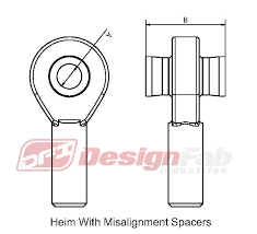 Misalignment spacers to suit 1.25" heim