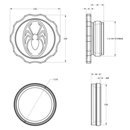 Spidertrax Filler Cap & Steel Bung 2-1/4 in. Thread FLA214